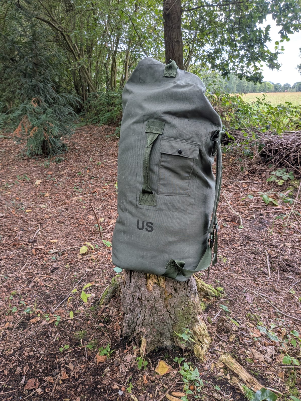 Original US Army Duffel Bag Seesack Nylon Oliv gebraucht – Seabag Rucksack (NSN 8465-01-117-8699)