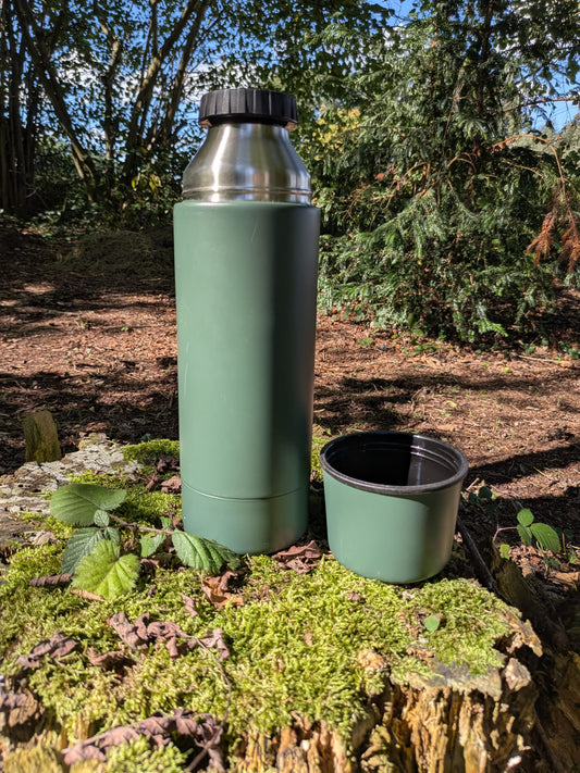 Original Niederländische Armee Thermoskanne 1L Modell 3 Oliv – Edelstahl Isolierflasche gebraucht