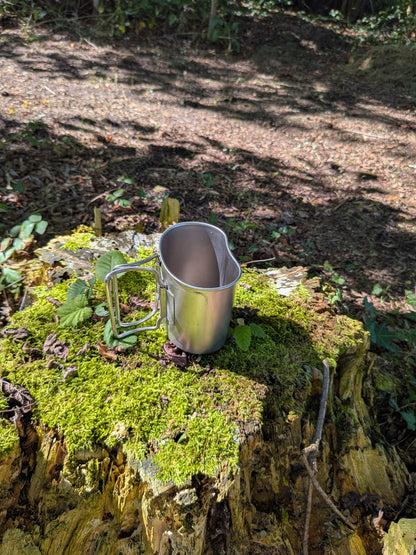 Original Niederländische Armee Feldflaschenbecher Edelstahl – Canteen Cup gebraucht (KL Becher 500 ml)